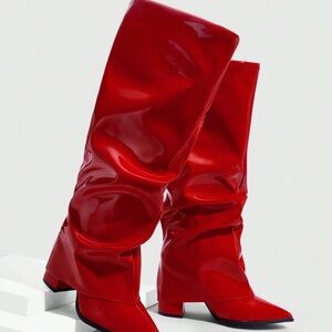 Red Women's Knee-High Boots